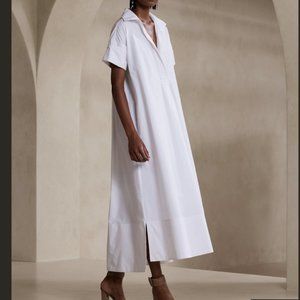 NWT White Poplin Summer Maxi Dress